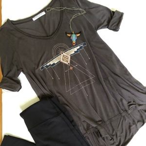 Project Social T - 3/4 Sleeve Gray Tee - Small